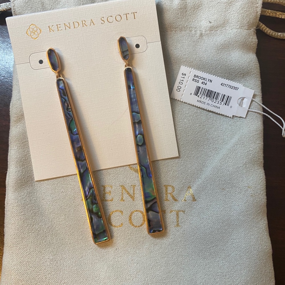 Kendra Scott Brooklyn Rose Gold Abalone Earrings